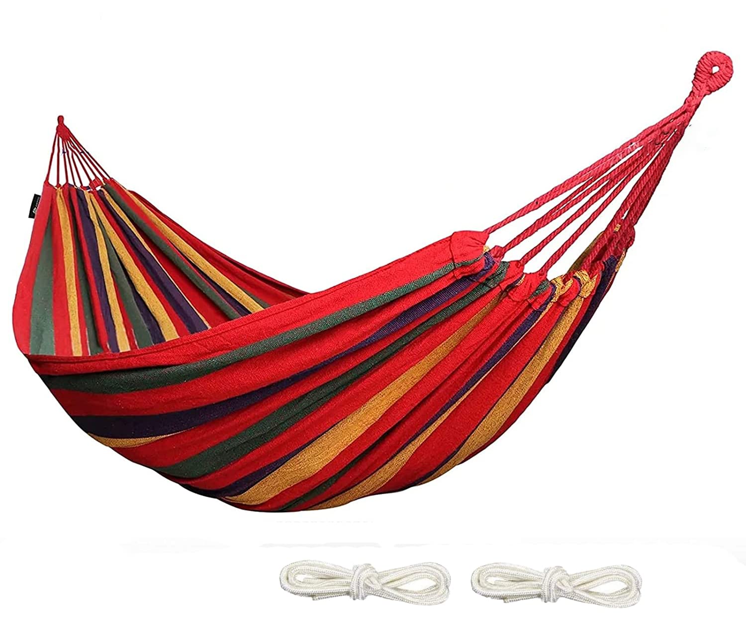 P Plus Fire Portable Camping Hammocks Camping Essentials Lightweight Portable Double & Single Hammock with Tree Straps Camping Hammock Breathable Fabric Hammock (280 * 80cm, Red)