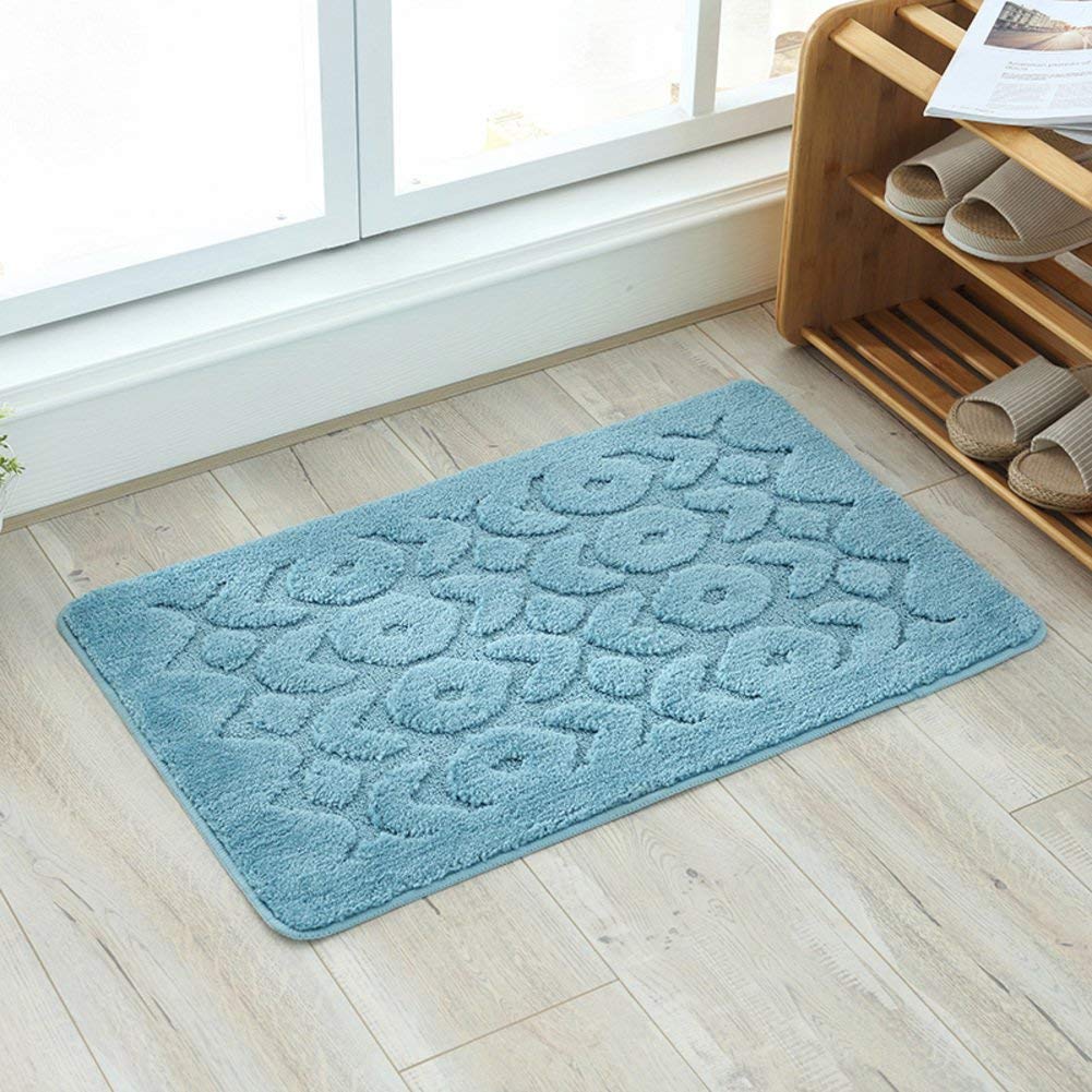 Tappeto da Bagno in Microfibra, Morbido Assorbente Antiscivolo 100% Lavabile in Lavatrice Tappetino per Vasca-Blu 50x80 cm (20x31 Pollici)