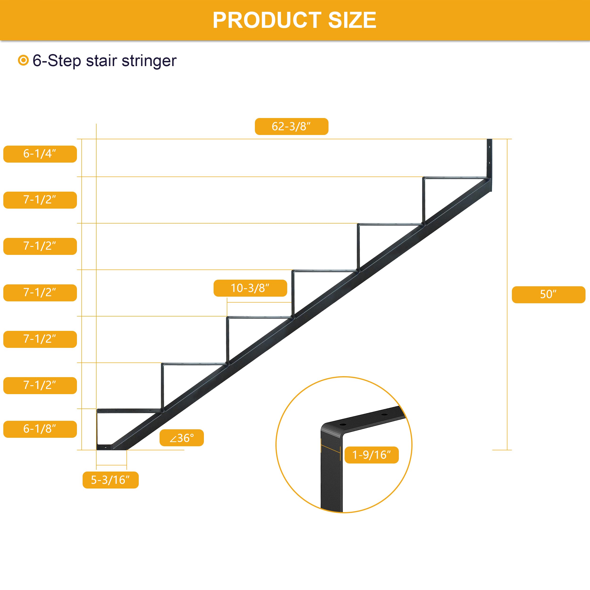 6 Inch Steps Risers Snapklik.com : DIYHD Steel Stair Riser 6 Step Stair Stringer For Deck ...