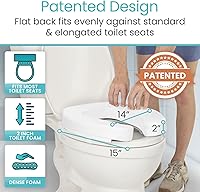 Vista 4 de Vive - Asiento elevador para inodoro con cojín para personas mayores - Ajuste universal - Asiento elevado para inodoro con espuma de alta densidad