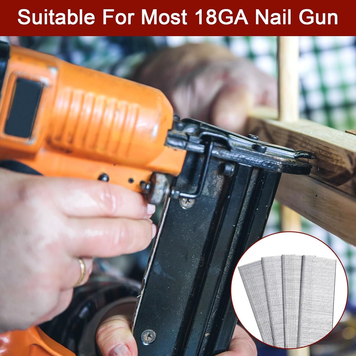 18 Gauge Brad Nails, 1000 Counts 1-1/4-inch 18 GA Brad Nails, Galvanized Nails for Nail Gun, Finishing Nail Gun Nails for Pneumatic, Electric Brad Nailer Gun