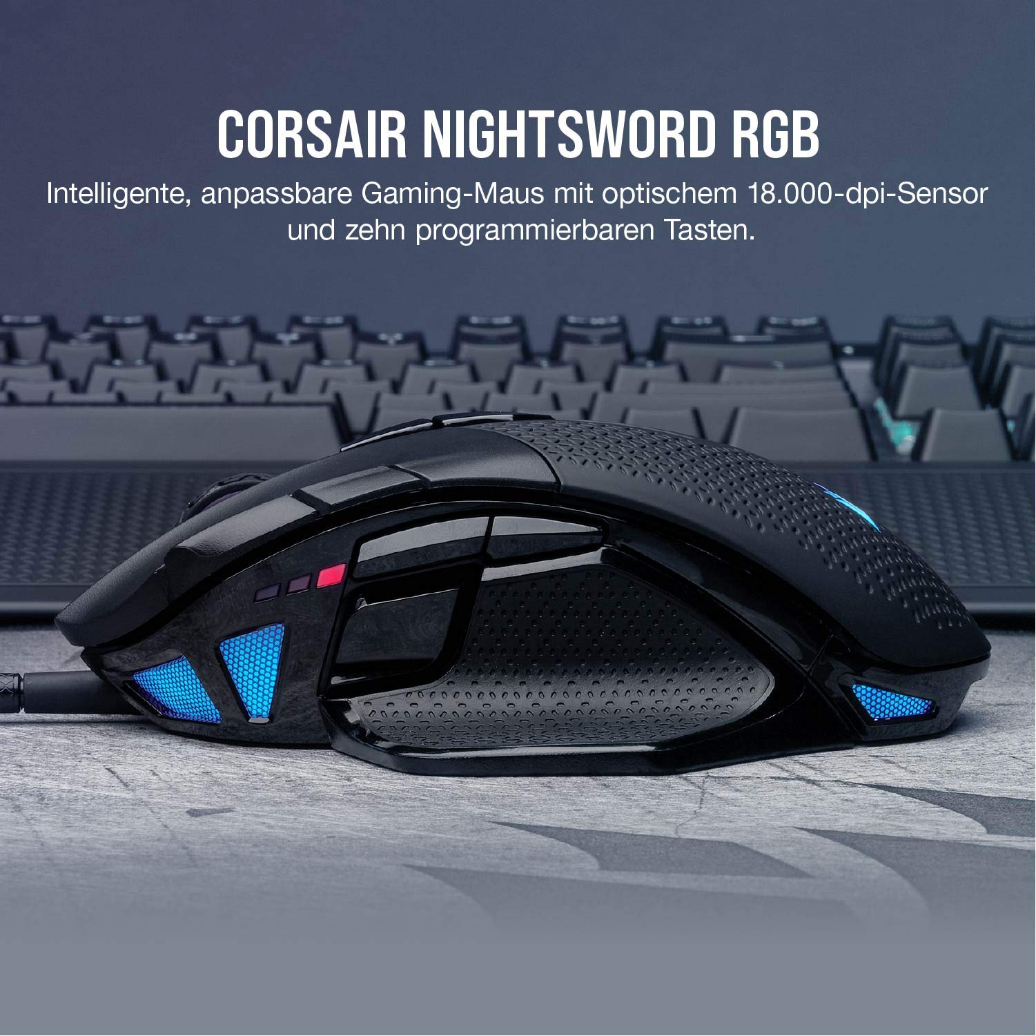 Corsair NIGHTSWORD RGB Kabelgebundene Gaming-Maus Schwarz