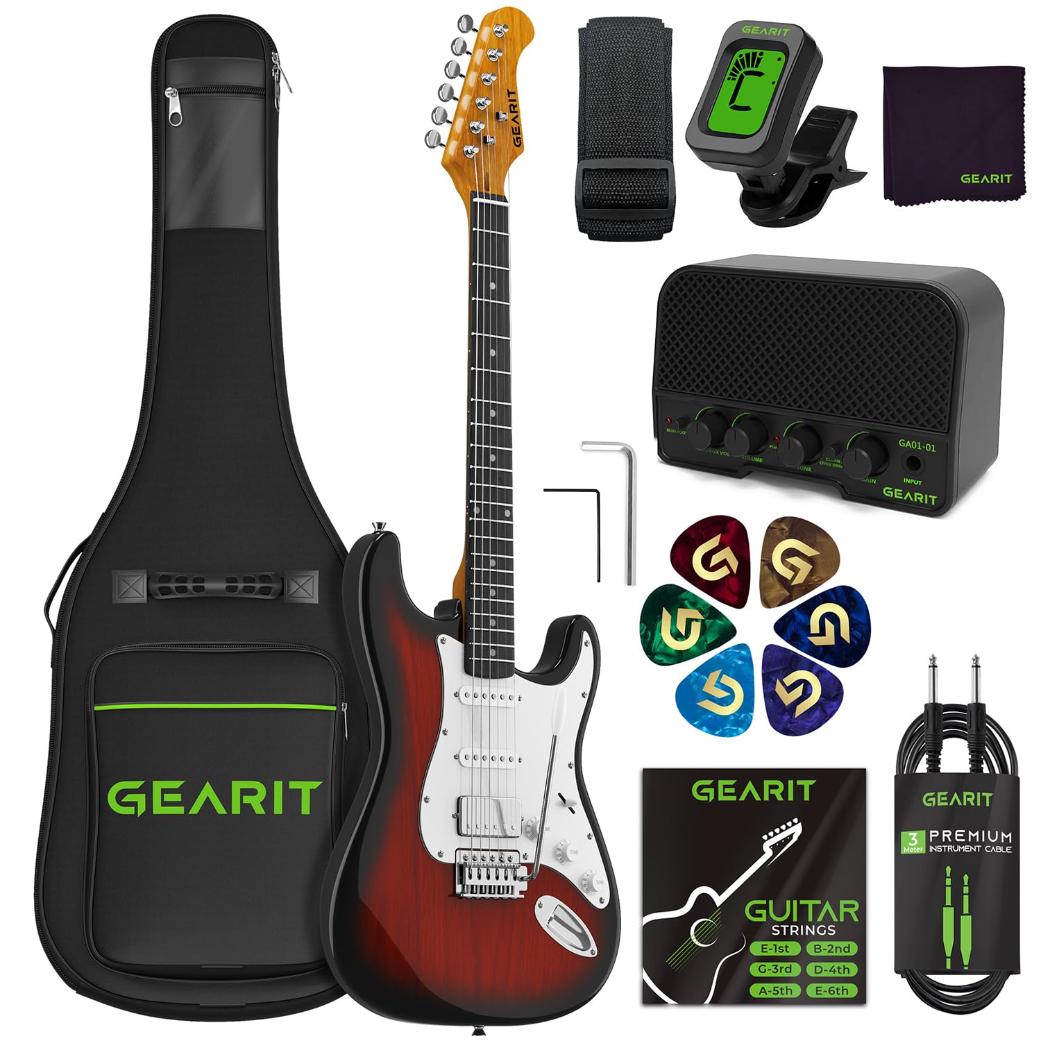 Snapklik.com : GearIT Electric Guitar Kit Bundle (Premium Mahogany ...