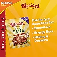 Vista 3 de Mariani - Dátiles secos sin hueso, bolsa de 30 onzas, dátiles secos sin azúcar añadido, sin gluten, sin lácteos, veganas y llenas de fibra