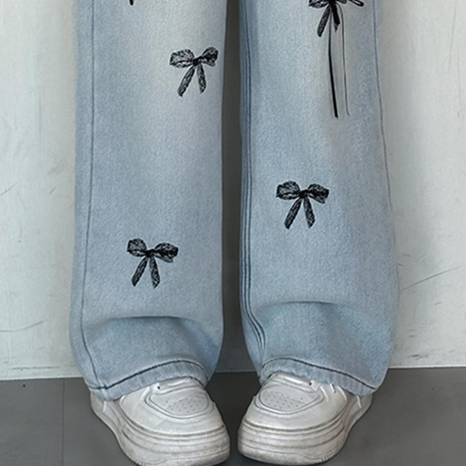 Vaqueros Niña 4-14 Años Anchos Rectos Polar Pantalon Vaquero Adolescentes Chica Elasticos Talle Alto Lazo Cómodos Streetwear Jeans Pantalones Vaqueros de Trabajo Denim Baggy Grueso Invierno