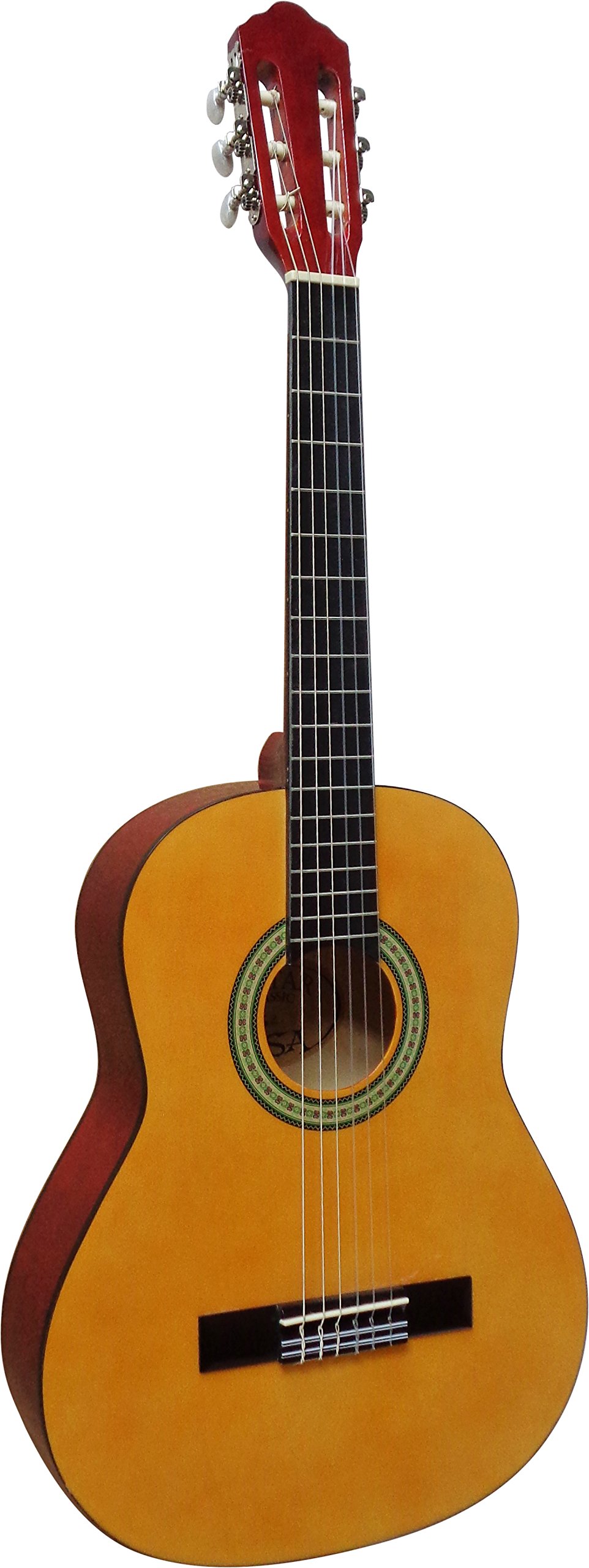 3/4 GITARRE - KONZERTGITARRE IM SET - CLASSIC - NATUR - DECKE LINDENHOLZ - TASCHE - BAND - SAITEN - 3xPIK - STIMMGERÄT ET33B - C2
