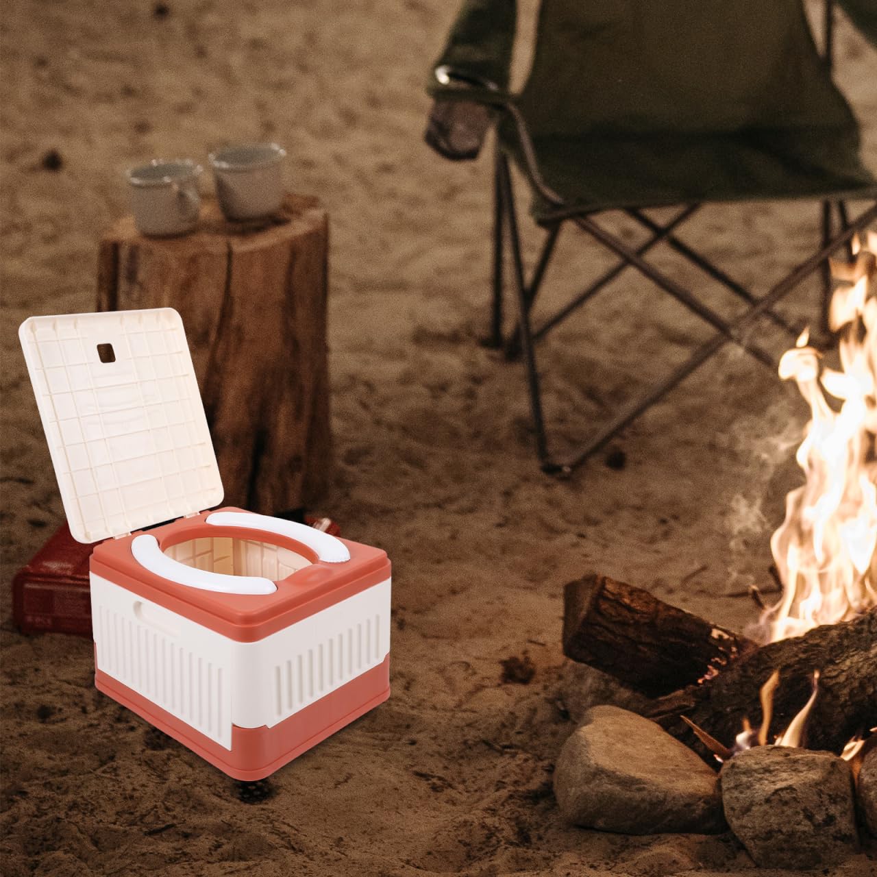 CALLARON Tragbare Faltbare Campingtoilette 9.84X8.27X6.69In Leichtes Outdoor Autotoilette Notfalltoilette Für Camping Wandern Angeln Baustelle
