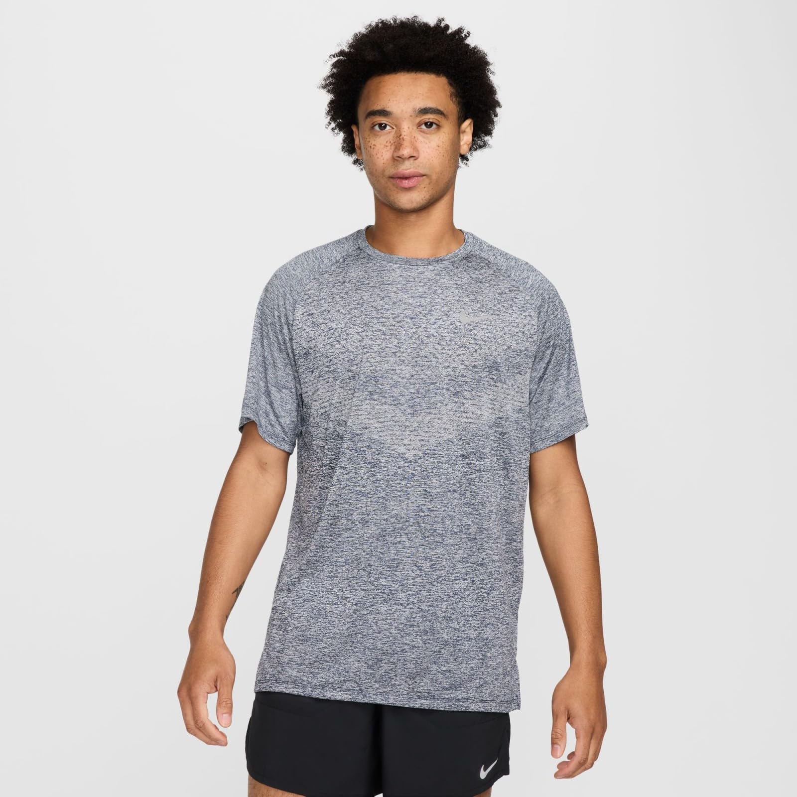 Nike Stride Dri-Fit ADV Men's Short Sleeve Running Top, Thunder Blue/HTR/Reflective Silv, HV5203-437, L