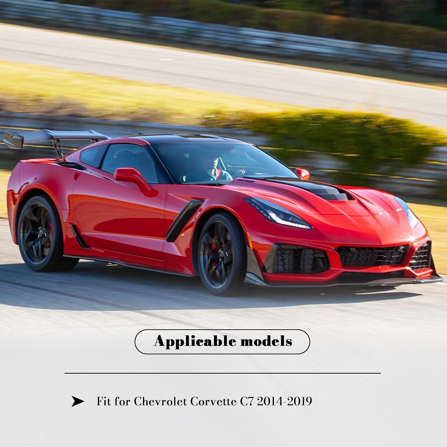 Hydro-Dip Carbon Fiber Steering Wheel D-shaped Nappa Perforated Leather Flat-bottom Steering Wheel for Chevrolet Corvette C7 2014-2019