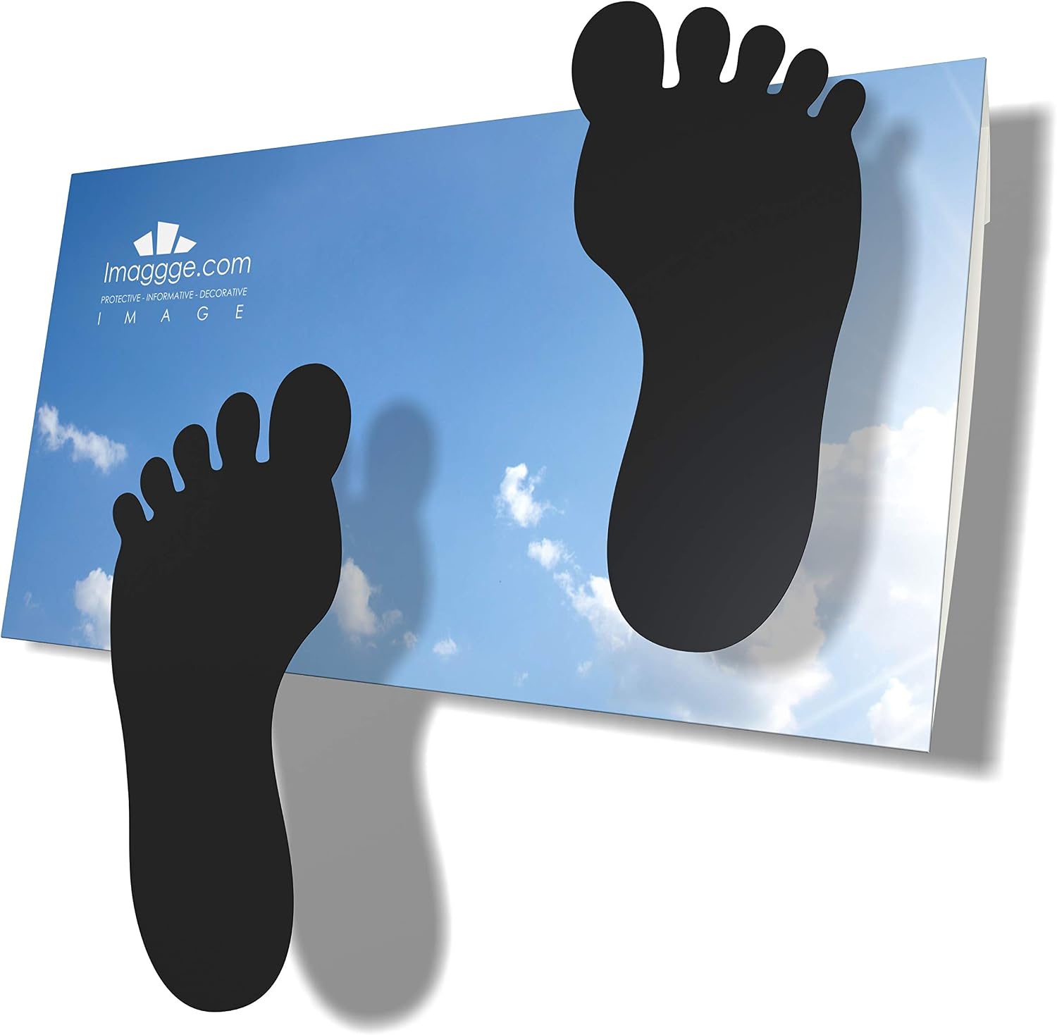 Child Footprints Stickers - for Smooth Floors, Tiles, Concrete, Vinyl, ... - Set of 24 Black Adhesive feet