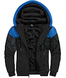 Mens Fleece Lined Hoodies Zip Up Waffle Knit Thicken Hooded Sweatshirts Winter Jackets