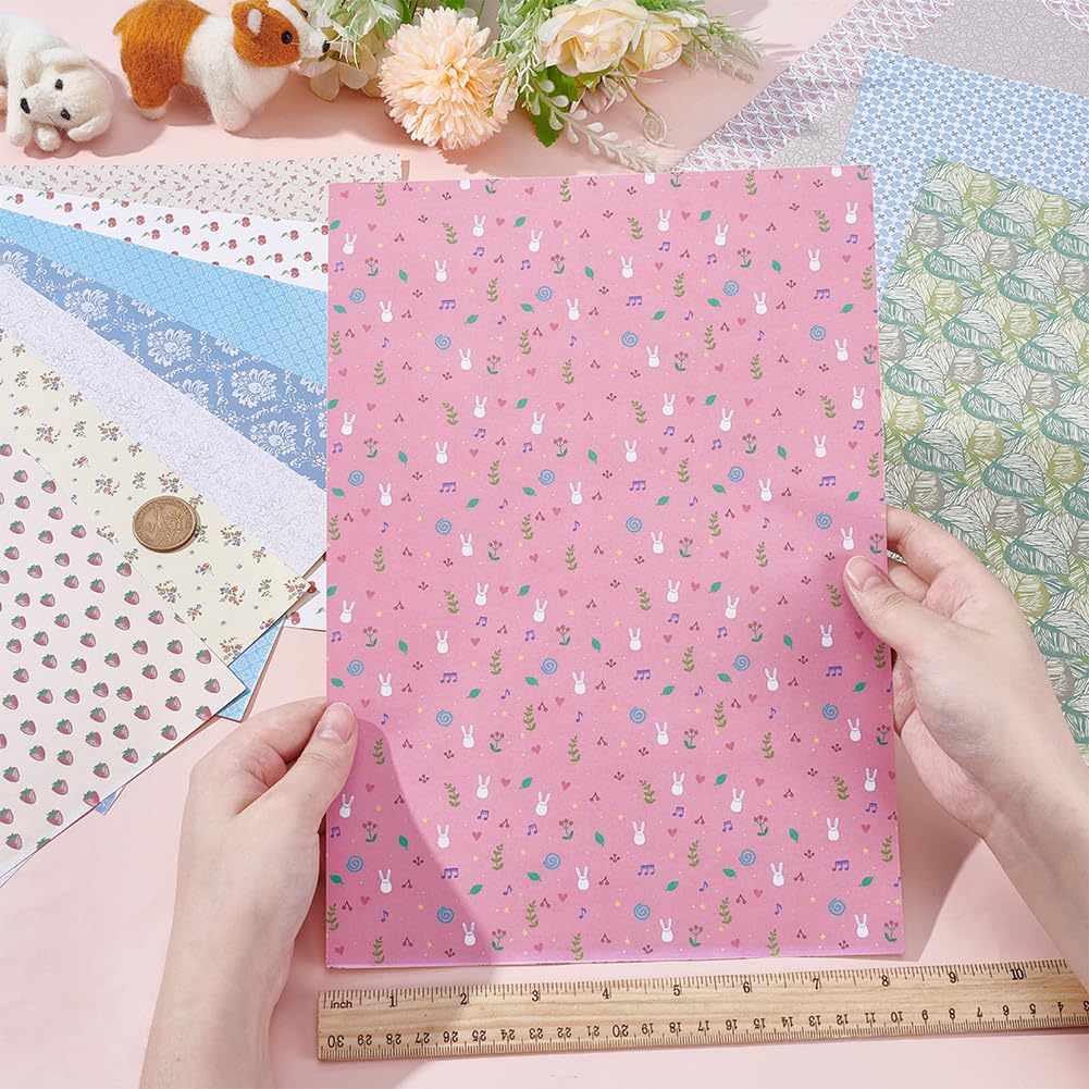 PH PandaHall 12 Styles Dollhouse Wallpaper Miniature Dolls House Floor Paper Mini House Decoration Sticker Self Adhesives Wall Paper for DIY Dollhouse Scenes Background 21x30cm - Image 3
