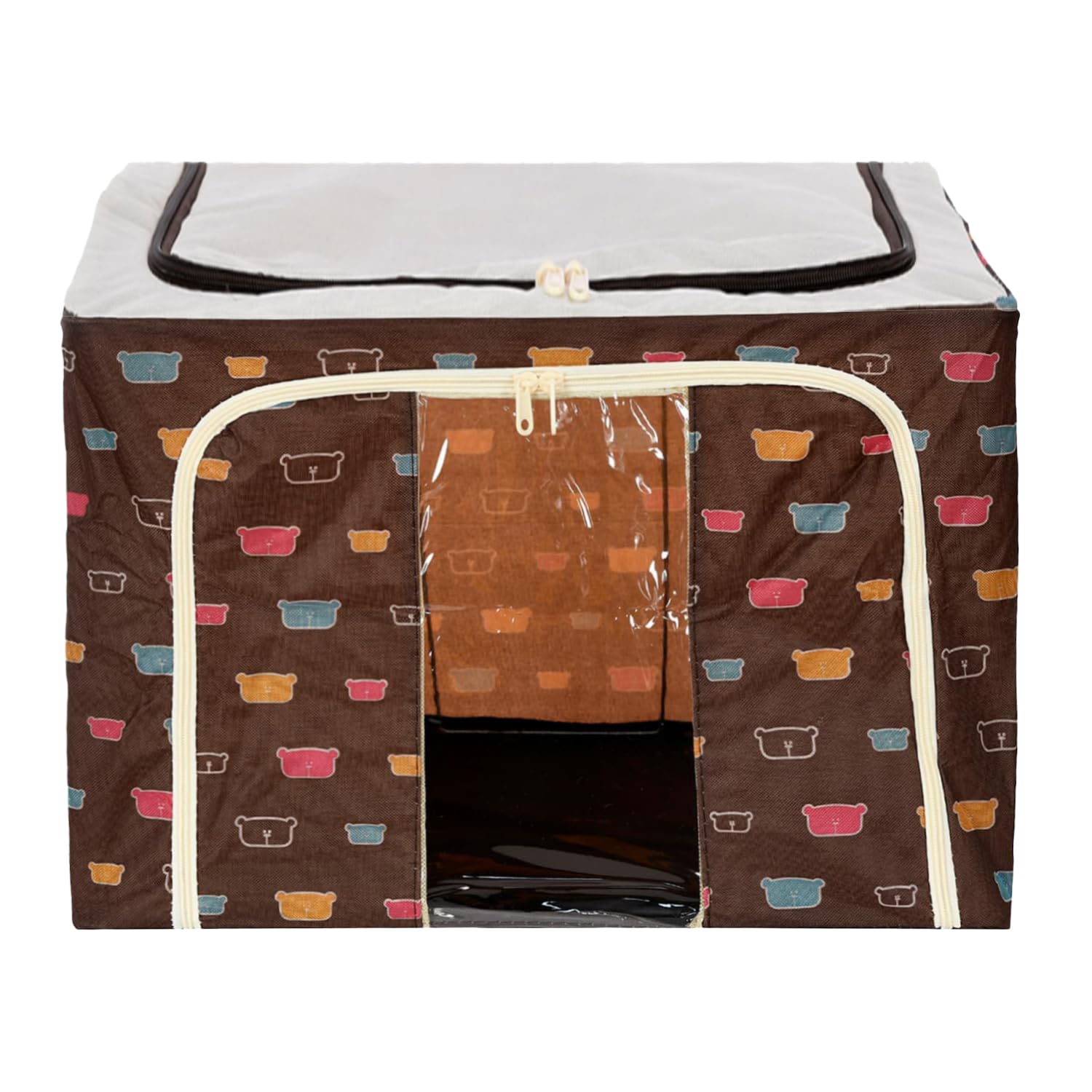 Kuber Industries Storage Box | Steel Frame Storage Box | Clothes Storage Box | Storage Box for Clothes | Blankets | Teddy-Print Living Box | Wardrobe Organizer | 66 Liter | Brown (B0CTMN9BTQ) Amazon Price History, Amazon Price Tracker