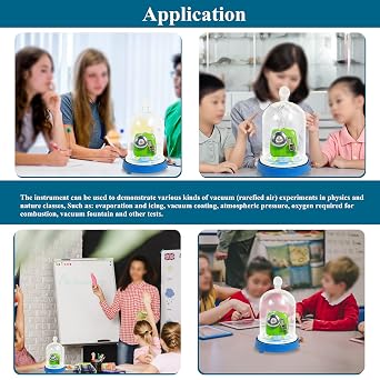 JIAWANSHUN Glass Vacuum Bell Jar with Base Vaccum Demonstration Kit Sound Physics Demonstration Vacuum Hood Disc Bell in Vacuum Laboratory Jar