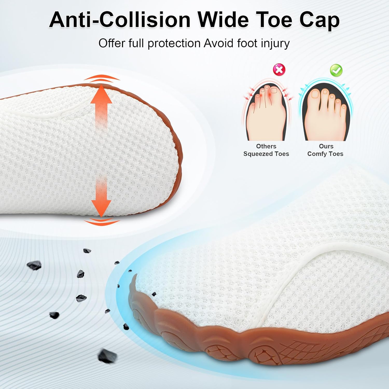 Scurtain Barefoot Walking Shoes for Women Men Adjustable Wide Diabetic Neuropathy Shoe Breathable Zero Drop Minimalist Sneakers Comfortable Slip on Beach Hiking Shoes - Image 3