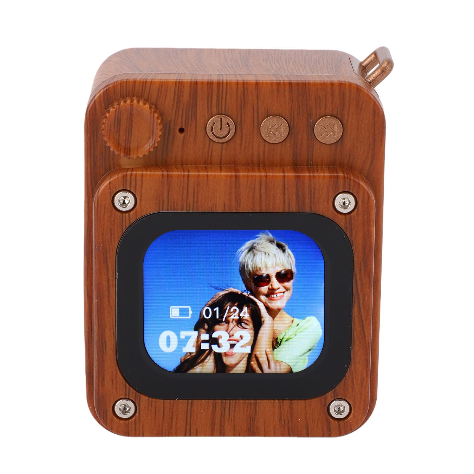 Asixxsix Altoparlante Bluetooth con Touchscreen, Portatile Wireless per | Mini altoparlante intelligente con schermo da 2,0 pollici, sveglia, Bluetooth 5.3 per l\'home office all\'aperto