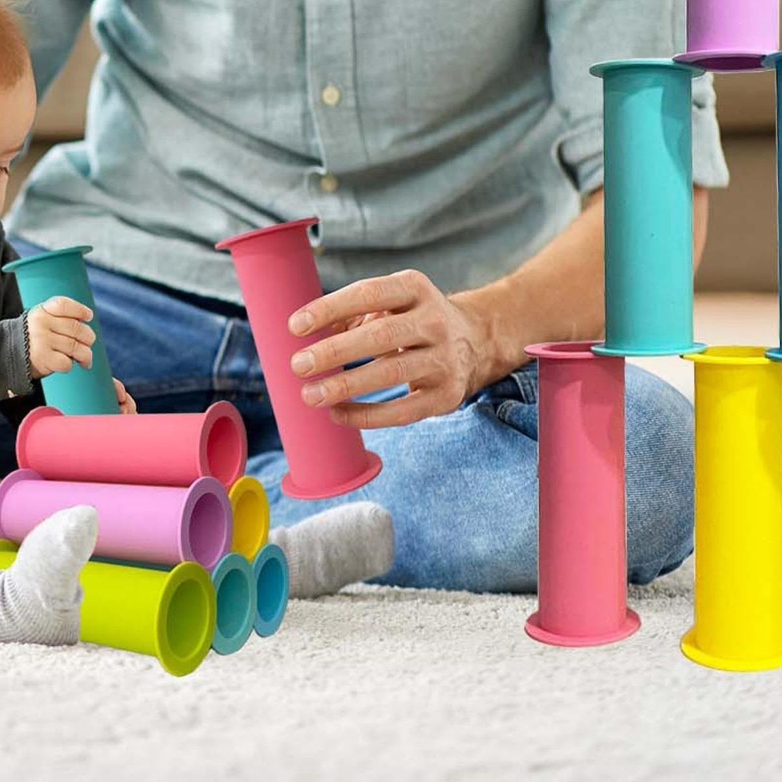12 Teiliges Stapelbecher Set für Kinder, Entwicklungsspielzeug für Jungen, Mädchen Und Babys