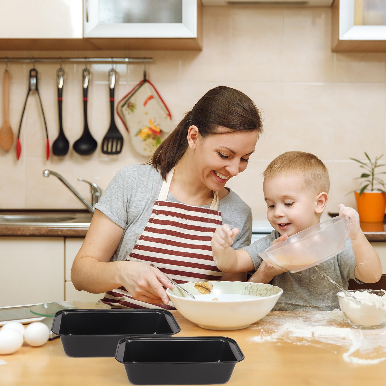 Loaf Pan, 2 Pack Baking Pan Mini Loaf Pans Bread Pans For Homemade Bread, Bread Loaf Pan Bread Baking Pan For Home Baking Bread Cake (Medium) - Image 6