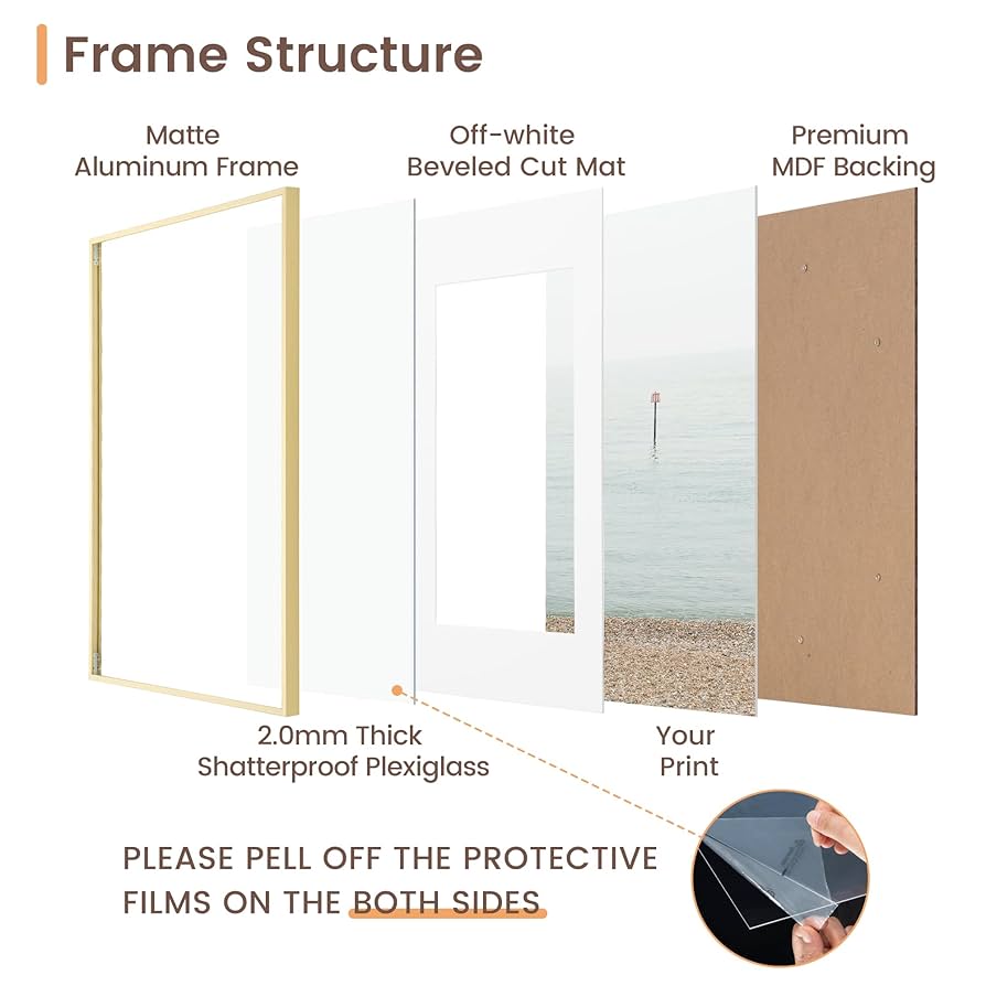 Amazon.co.jp: Fun Memories 11x14インチ 写真フレーム ゴールド