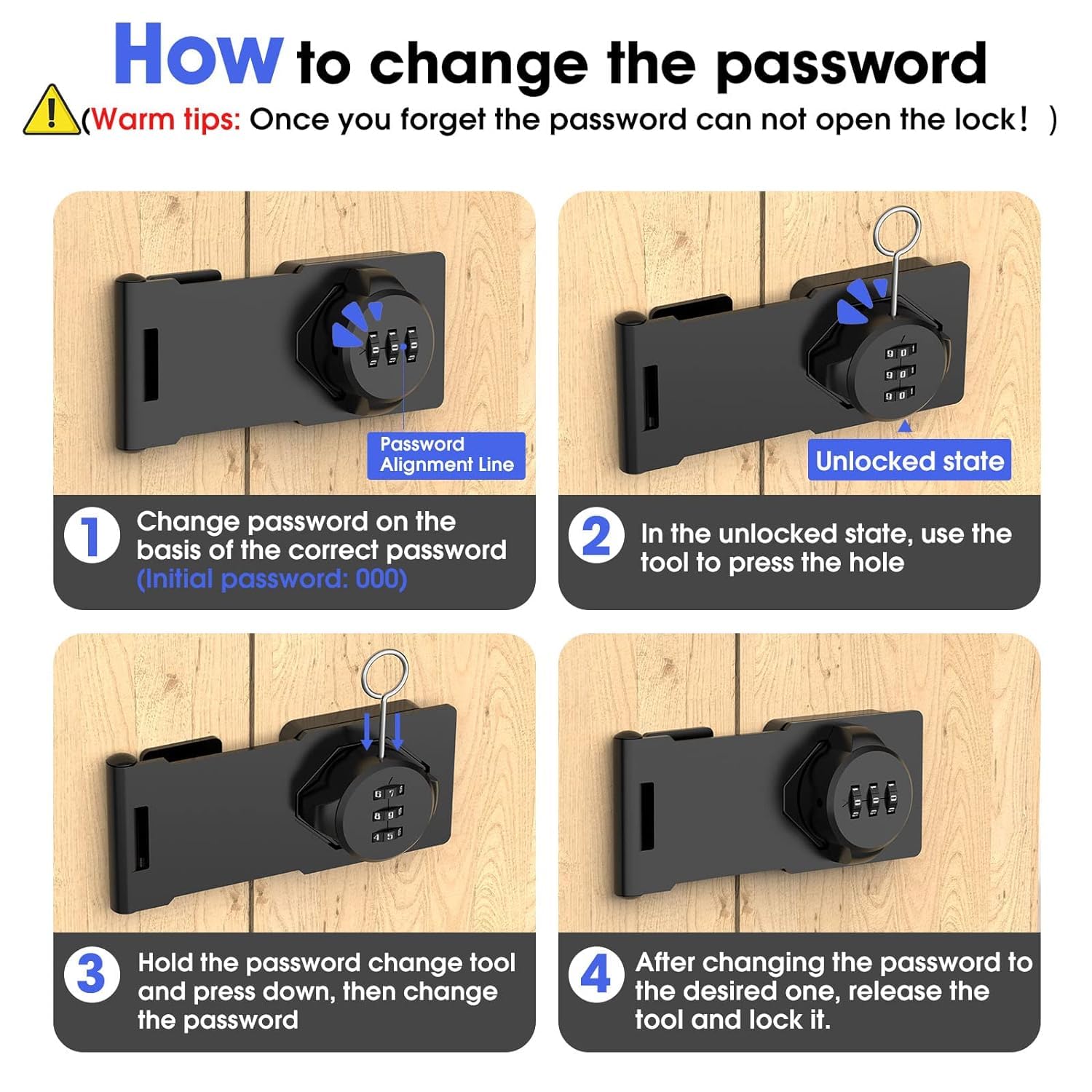 GOPINATH ECOM Password Cabinet Lock Zinc Alloy 3-Digit Combination Rotary Latch Keyless Door Security Lock for Cabinets Drawers Barn Gate Shed Home Office Fridge Safety Black Durable Design 4