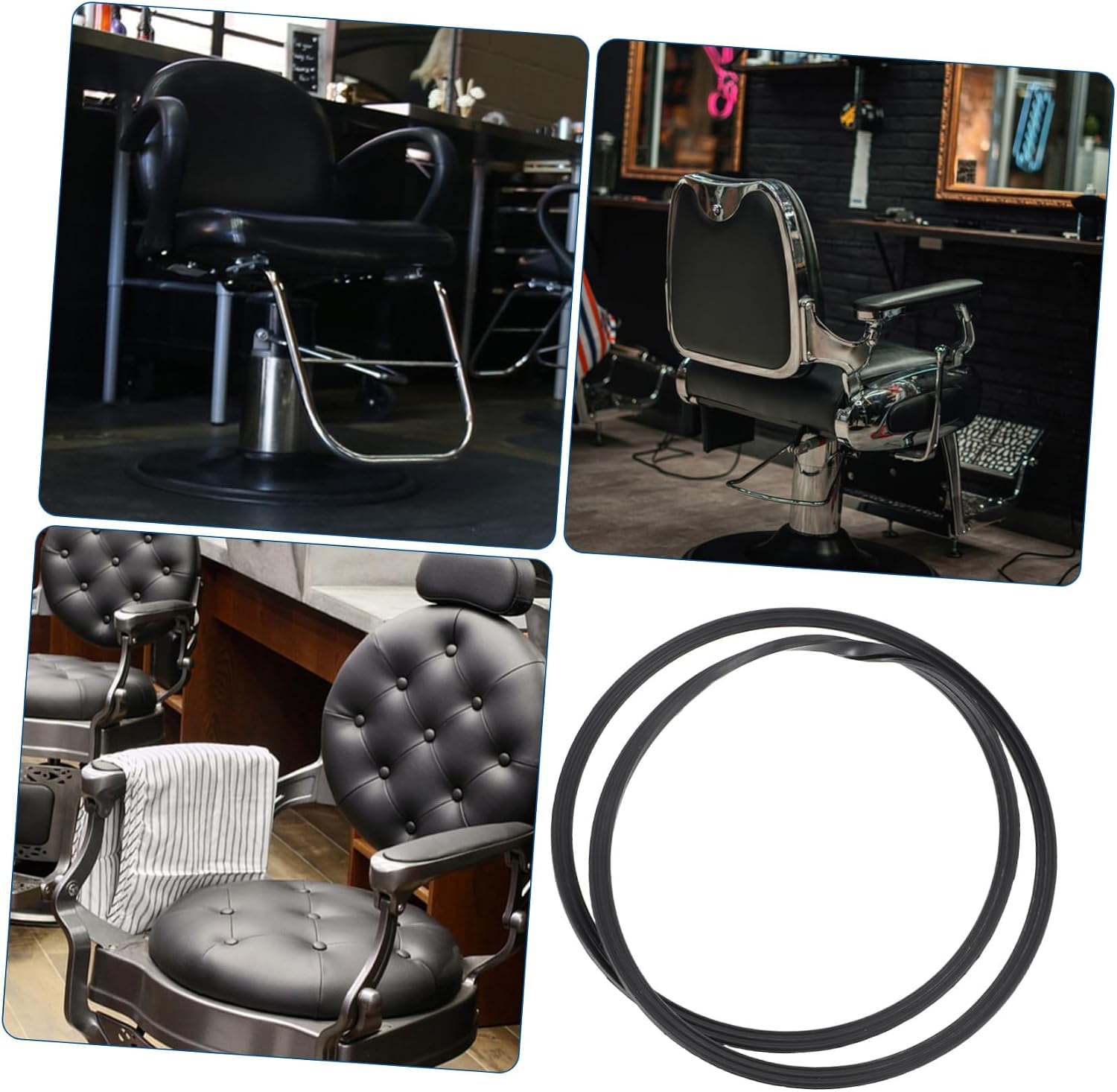 MERRYHAPY Salon Chair Rubber Base Hydraulic Chair Gasket for Barber and Beauty Salons Shock-Absorbing Design for Client Comfort Rubber Construction Compatible