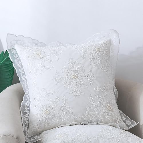 Hand Beaded Decorative Throw Pillow Cover Modern Wedding Cushion Cover