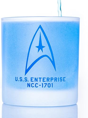 STAR TREK The Original Series Command Badge - Vaso de whisky grabado en rocas, con licencia oficial, calidad premium, cristalería artesanal, 11
