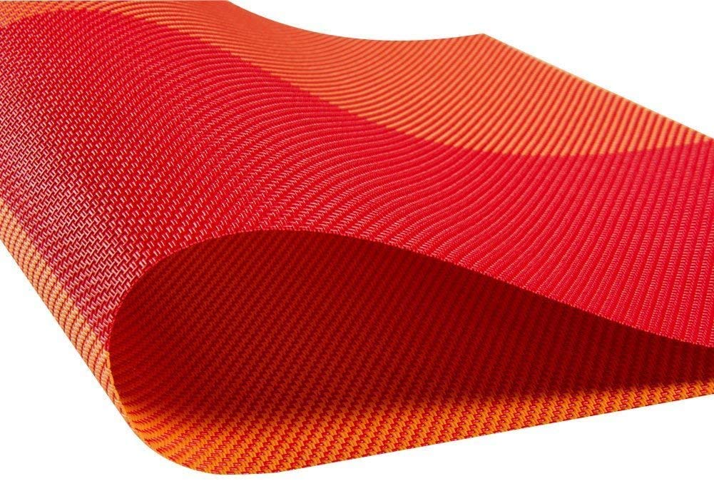Non-Slip Washable PVC Heat Resistant Table Mats/Placemats Set of 6 (Orange) — Amazon image 2
