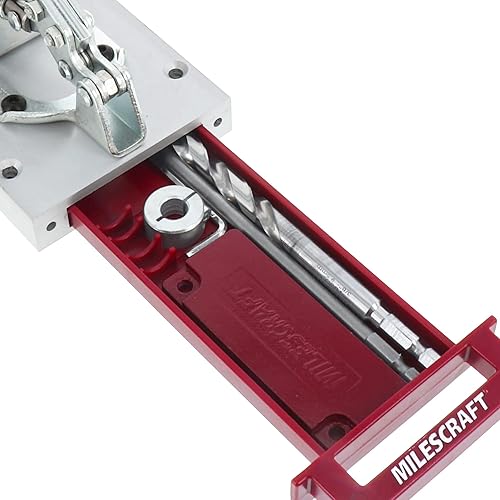 Miniatura 3 de Milescraft 1327 Pocket Jig 400 – Plantilla de agujero de bolsillo totalmente metálica, autosujeción, resistente, kit completo con broca,