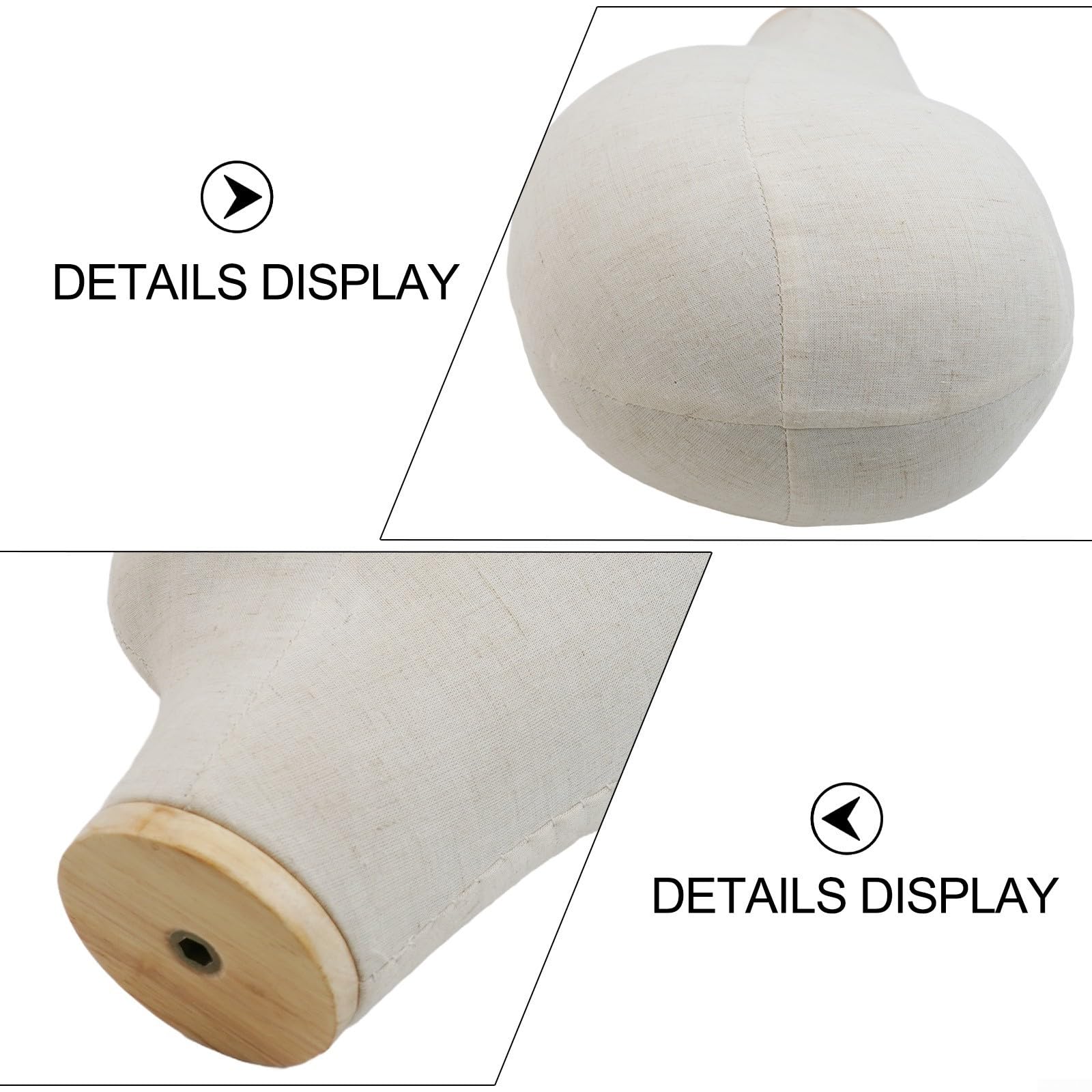 Testa di supporto per parrucche in lino e in legno stabile supporto per