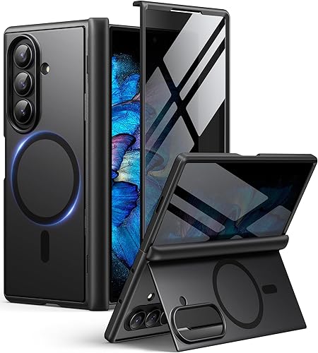 BERFY Funda para Samsung Galaxy Z Fold 7 con Protector de Pantalla de Privacidad, [Compatible con MagSafe][Anti Espía] Soporte Plegable Oculto