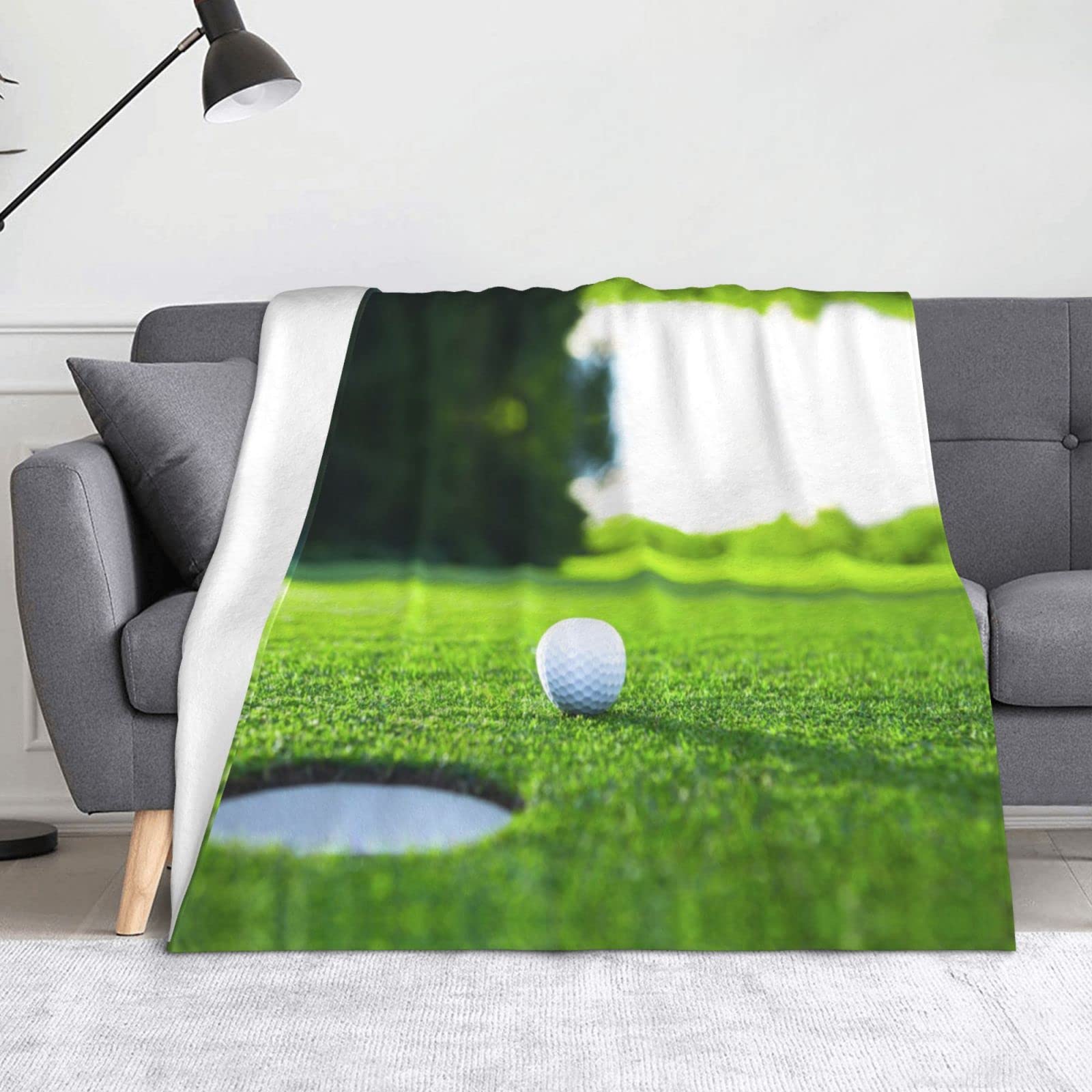 Couverture parcours de golf imprimée plaid polaire léger lit canapé