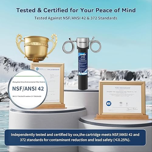 Miniatura 9 de Vortopt Q7 - Sistema de filtro de agua para debajo del fregadero, reduce el cloro, el plomo, el mal sabor y el olor, filtro de agua para debajo de