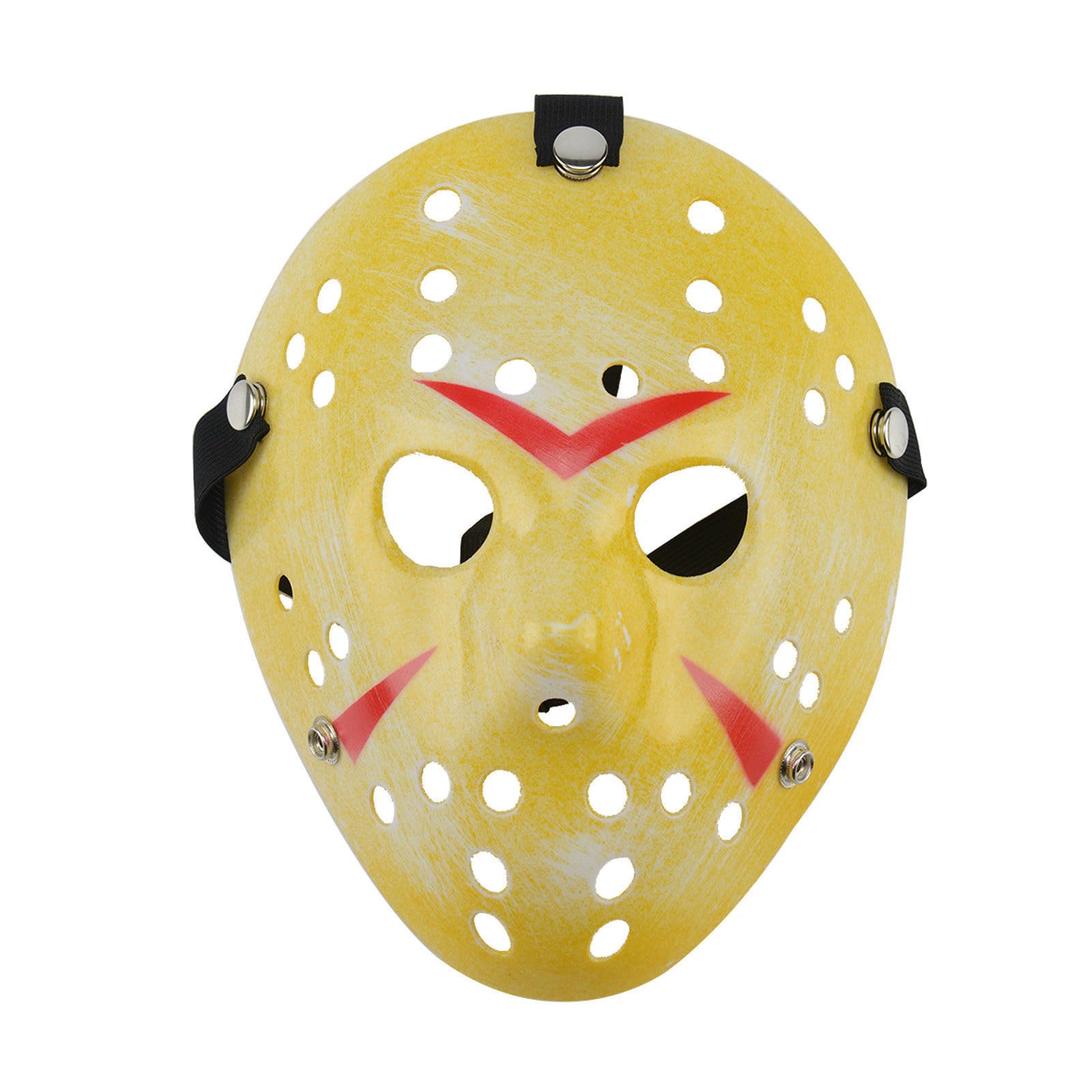 Jason Serial Killer Hard Plastic Yellow Hockey Mask Halloween Fancy Dress Party Horror Cosplay