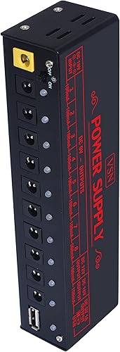 Miniatura 7 de VSN Fuente de alimentación de pedal de guitarra, 10 salidas de CC aisladas para fuente de alimentación 9V12V18V DC y puerto de carga USB con