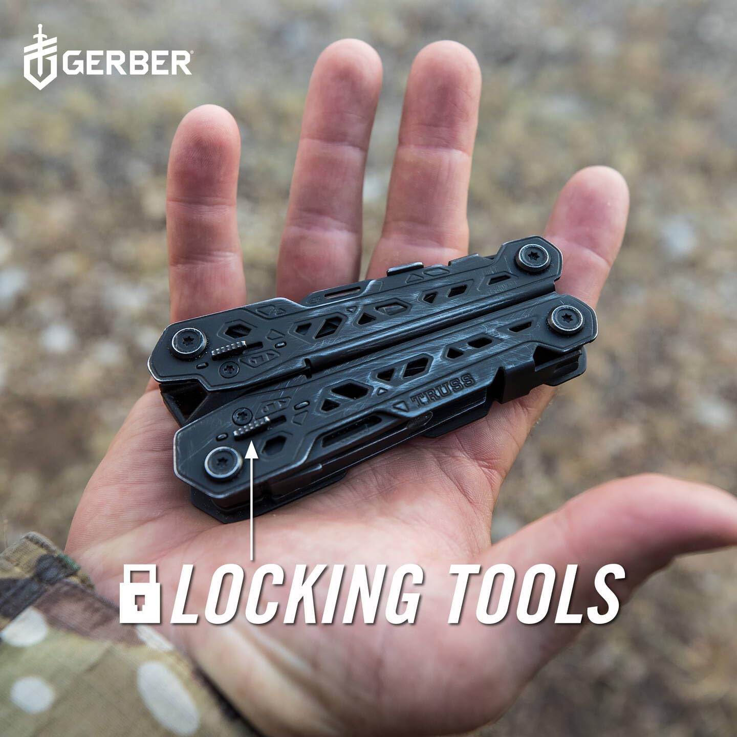 Gerber Herramienta multifunción con funda de nailon y 17 funciones, Truss Multi-tool, Negro, 30-001780