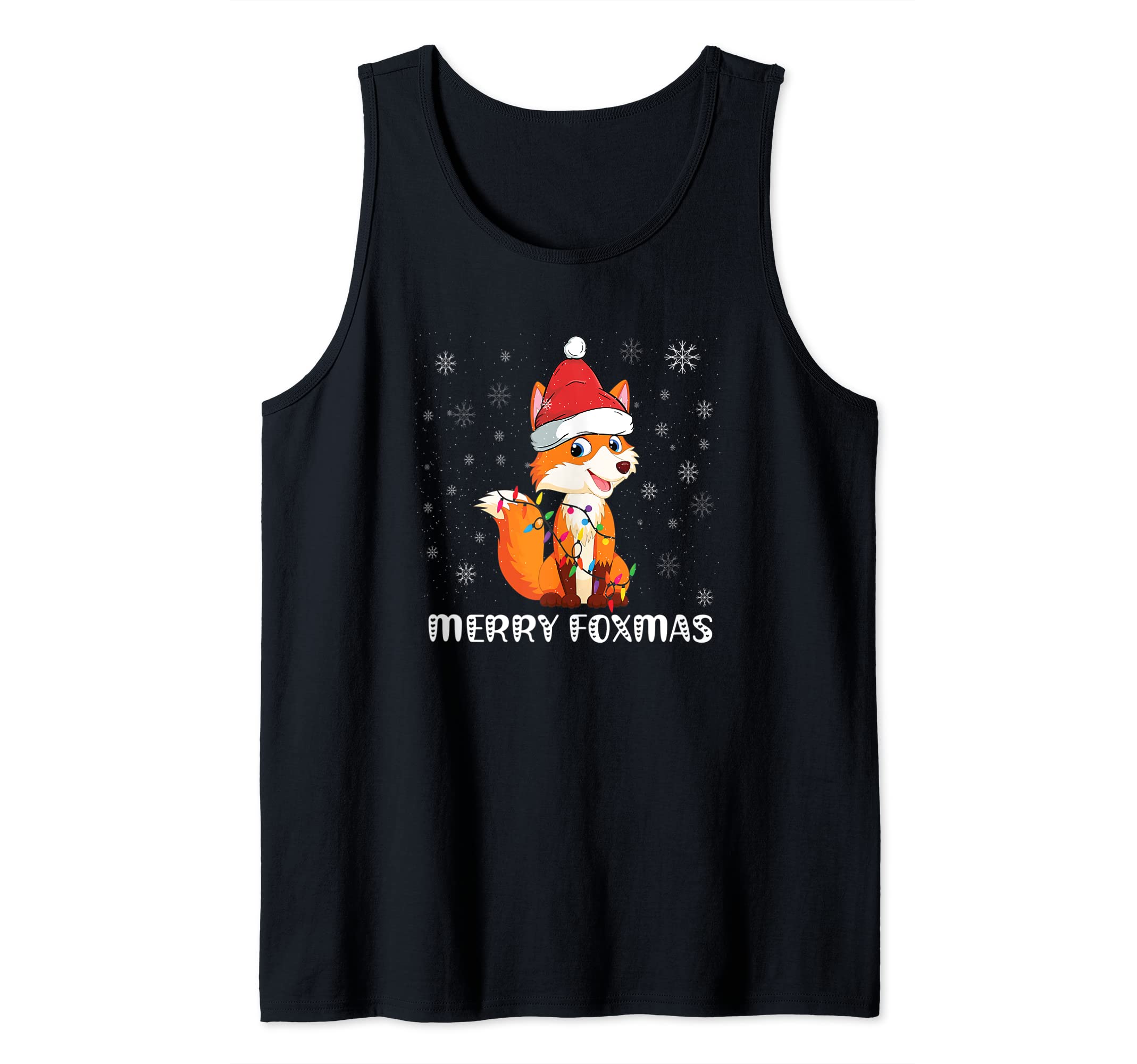 Merry Foxmas Funny Christmas Fox Lovers Fox Owner Xmas Tank Top