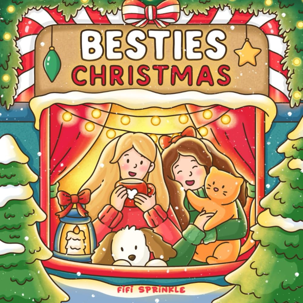 Besties Christmas: Cozy and Cute Winter Girl Moments Coloring Book for Adults and Teens Featuring Festive Friendship Scenes, Adorable Pets, and Relaxing Holiday Vibes (Cozy Besties)