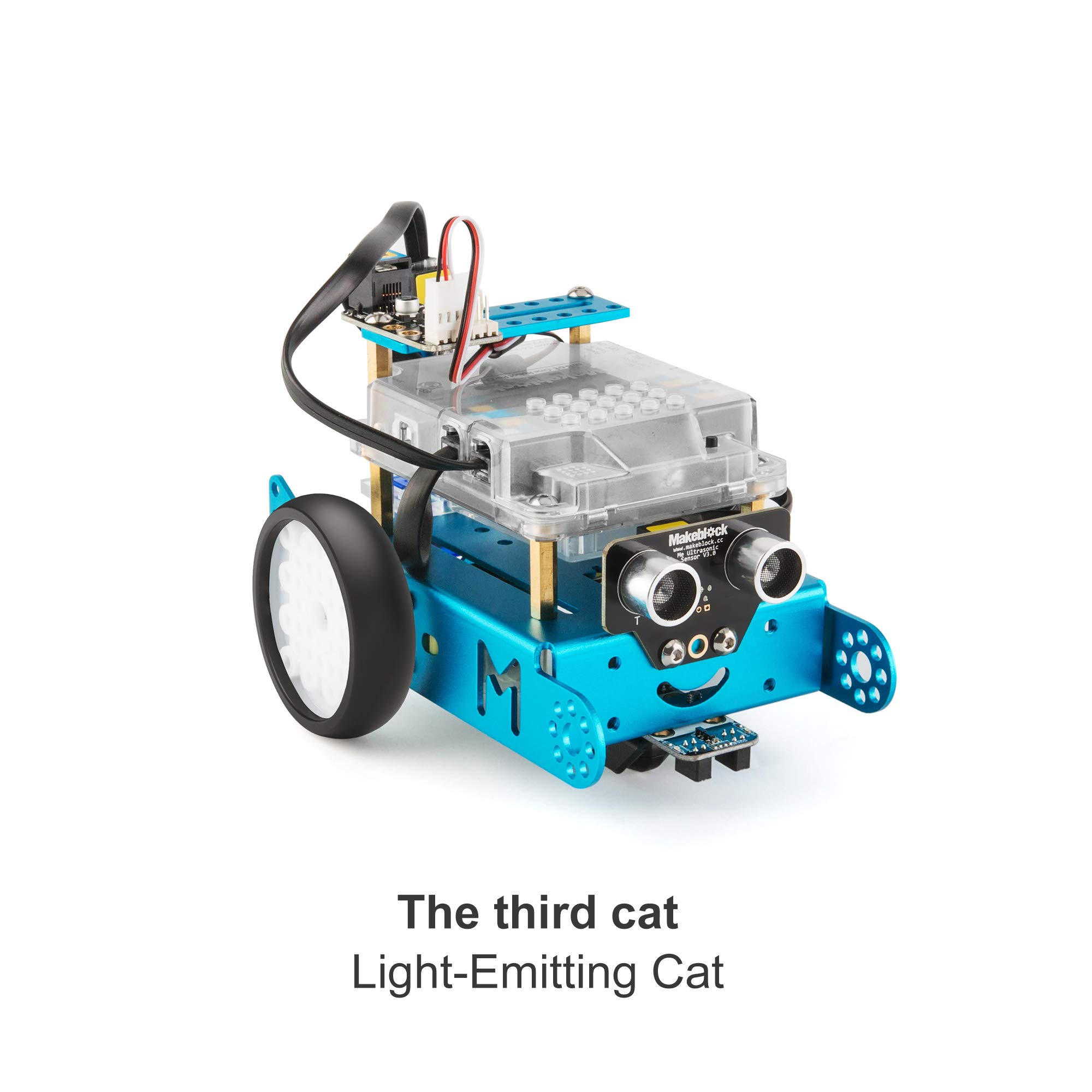 Makeblock mBot Robot Pack Complémentaire, Servo Pack, Robotique Pack complémentaire 3-en-1, 3 Chats 3 Formes, Chat Dansant, Chat Secouant la Tête, Chat Émetteur de Lumière