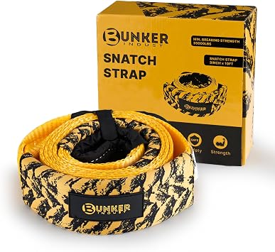 BUNKER INDUST Heavy Duty Tow Strap, 3" x 10ft Tree Saver Winch Strap 35,000 lbs Recovery Straps - Emergency Vehicle Off Road Towing Rope Bag Not Include