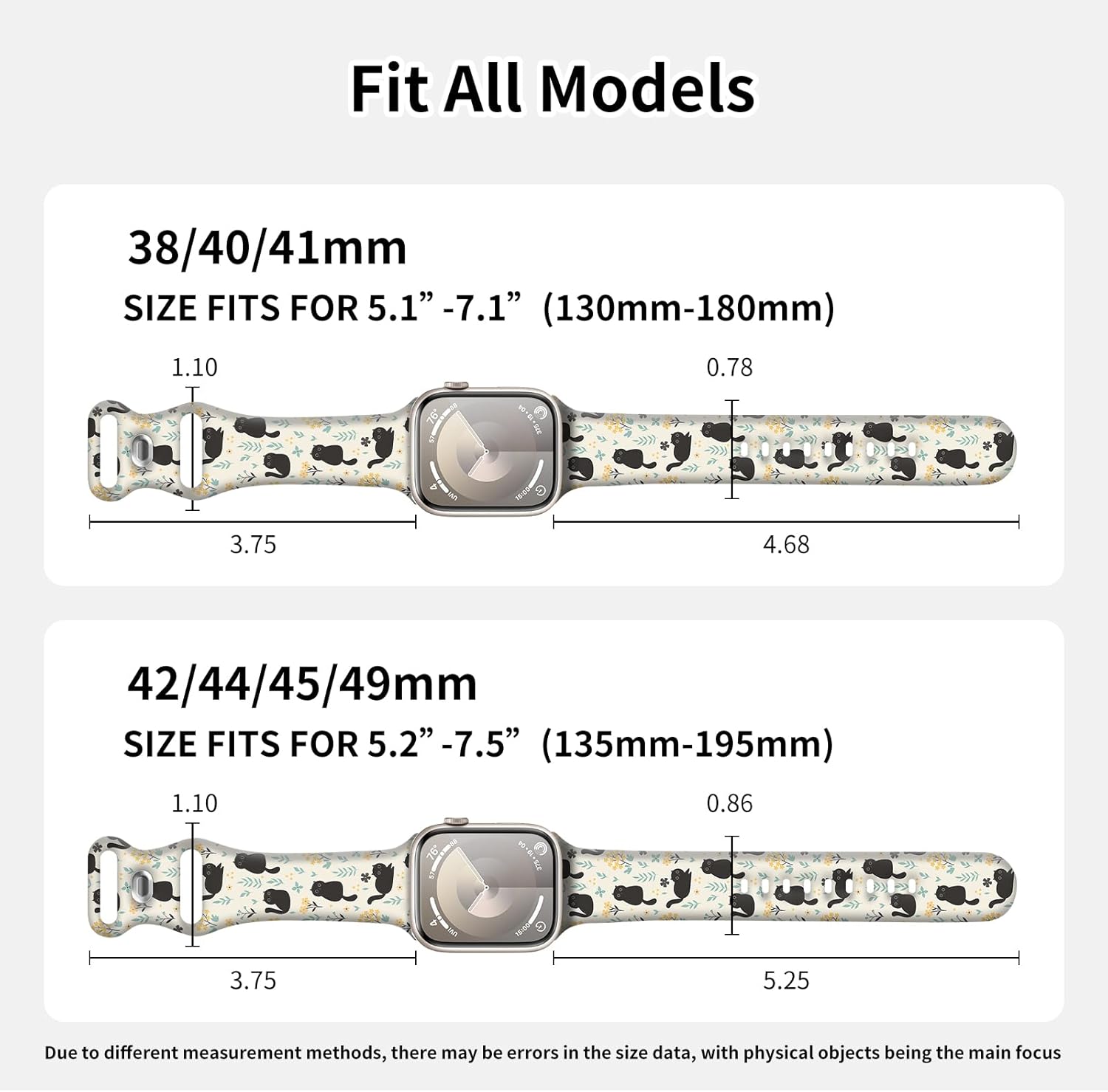 Sport Watch Band Compatible with iWatch Band 38mm 40mm 41mm Women, Soft Silicone Floral Print Sport Strap Replacement Wristbands for iWatch Series Ultra 9 8 7 6 5 4 3 2 1 SE - Image 4