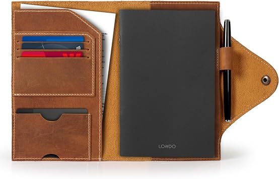Londo Genuine Leather Portfolio with Notepad and Snap Closure - Medium