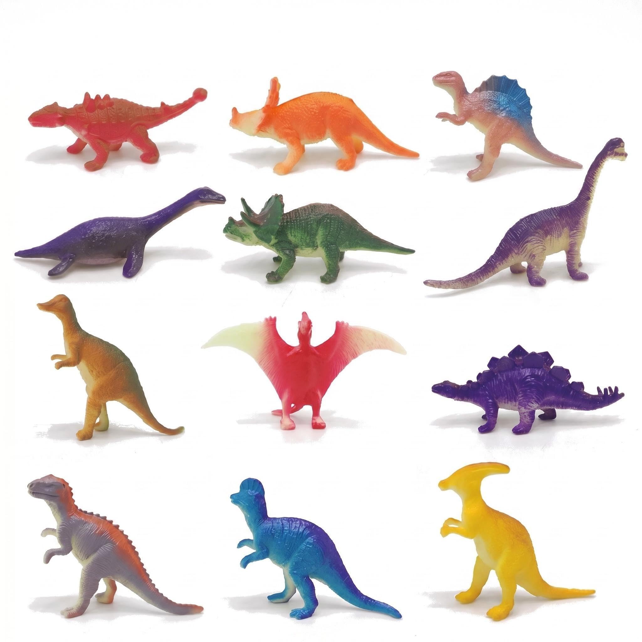 Comforso 12-Pack Realistic Toy Dinosaurs Set, Mini Plastic Dinosaur Figures for Kids Dinosaurs with T-Rex, Triceratops, Educational Animal Toys for Toddlers Imaginative Play, Birthday Gifts