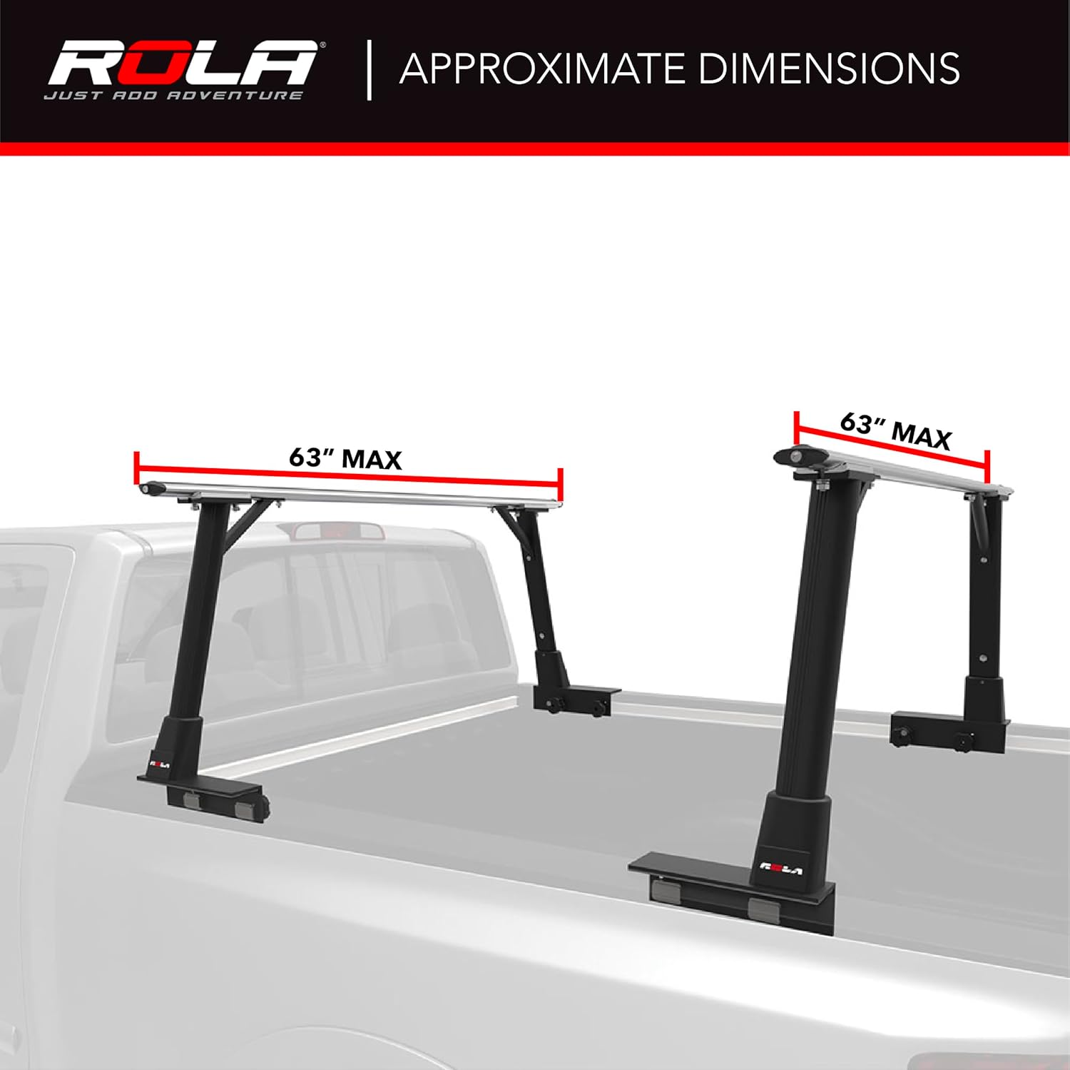 Rola 59799 Haul-Your-Might Truck Bed Cargo Rack, 800 lbs. Capacity, Compatible with Toyota Tundra, Tacoma, and Nissan Titan Bedrail Systems