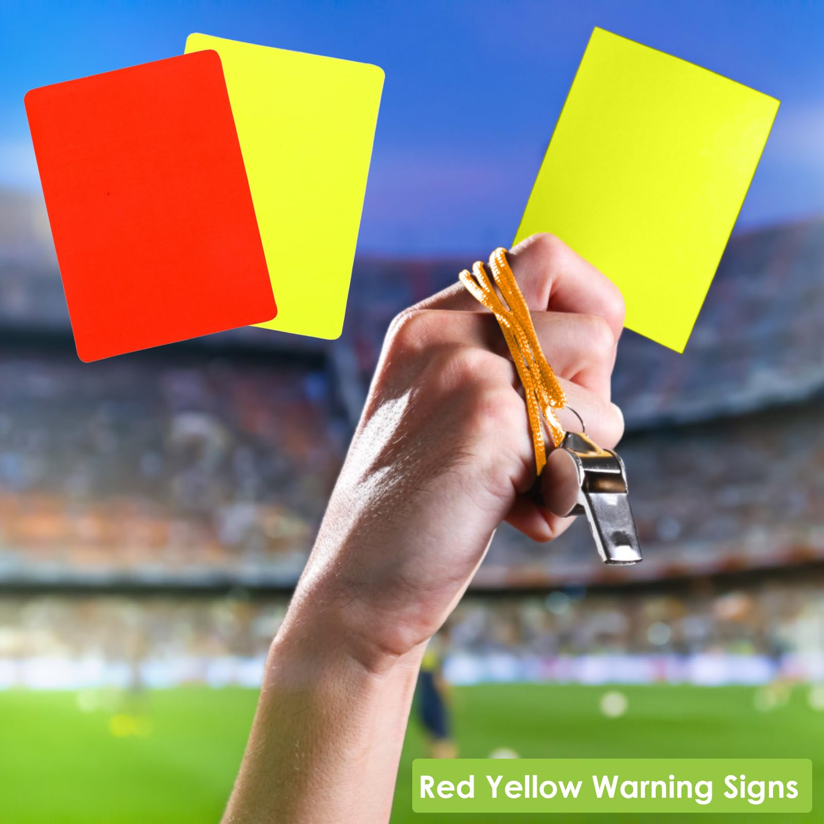 Kit D'arbitre Football Complet - 2 Sifflets Métal, Cartons Rouge/jaune, Porte-cartes En Cuir - Pour Matchs & Entraînements