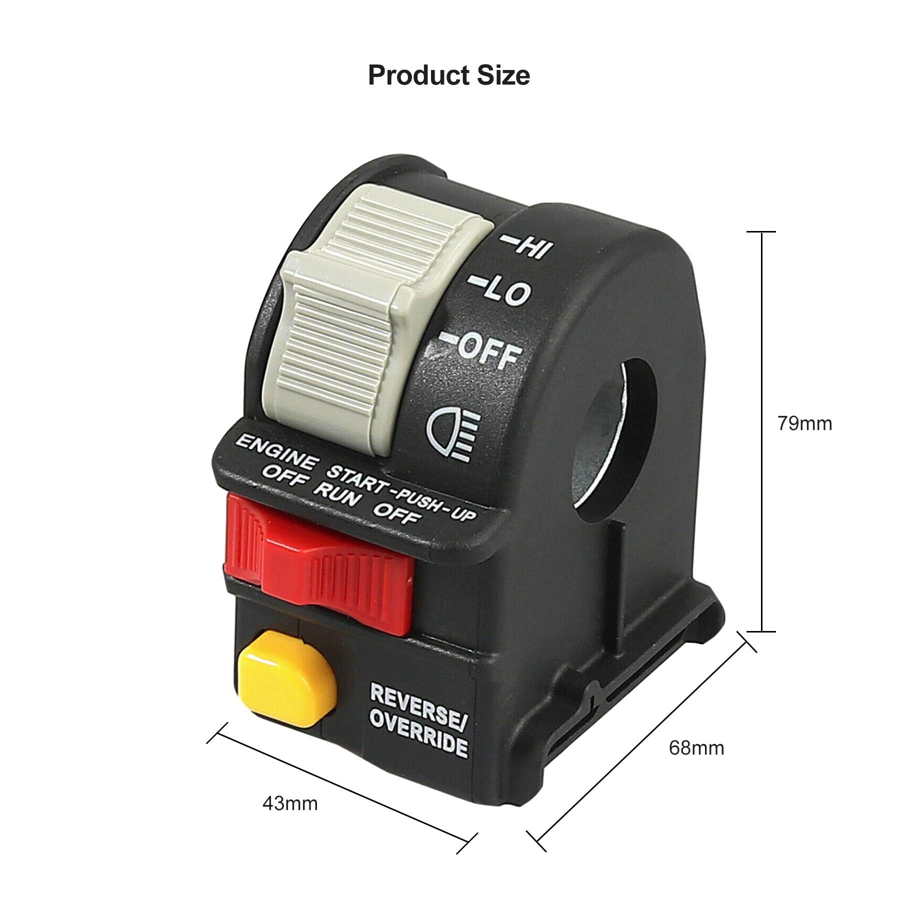 Left Handlebar Switch For Polaris ATV – Engine Start/Run/Off & Headlight HI/LO Switch For Magnum, Scrambler, Sportsman 1999-2001