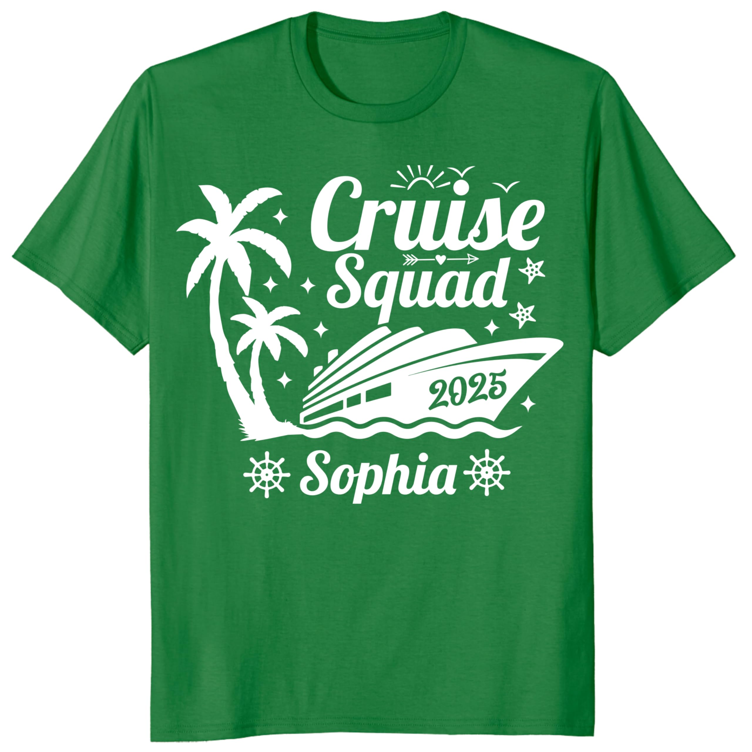Custom Cruise Squad 2025 T-Shirt Personalized Cruise Crew Tee Family Cruise Shirt Group Matching Vacation T Shirt Toddler Kelly Green 5T