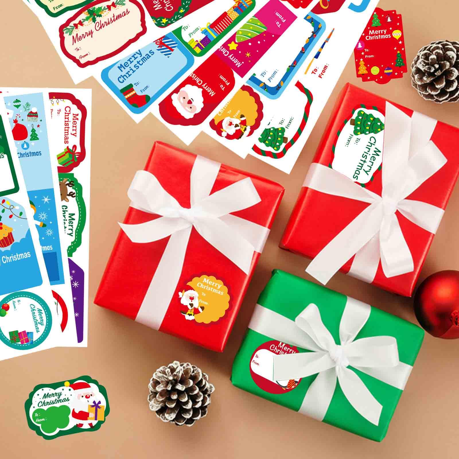 Kerst Stickervel - Naamstickers - Cadeau leuk inpakken - 5 cm