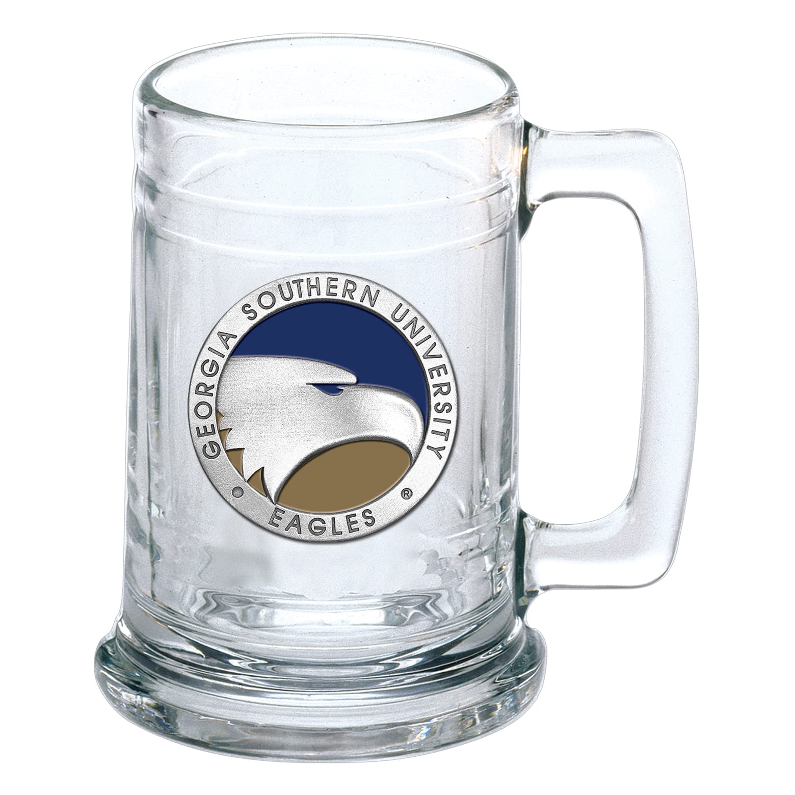Heritage Pewter Georgia Southern Stein Glass | 15 Ounce German-Style Glass | Intricately Crafted Metal Pewter Alma Mater Inlay…