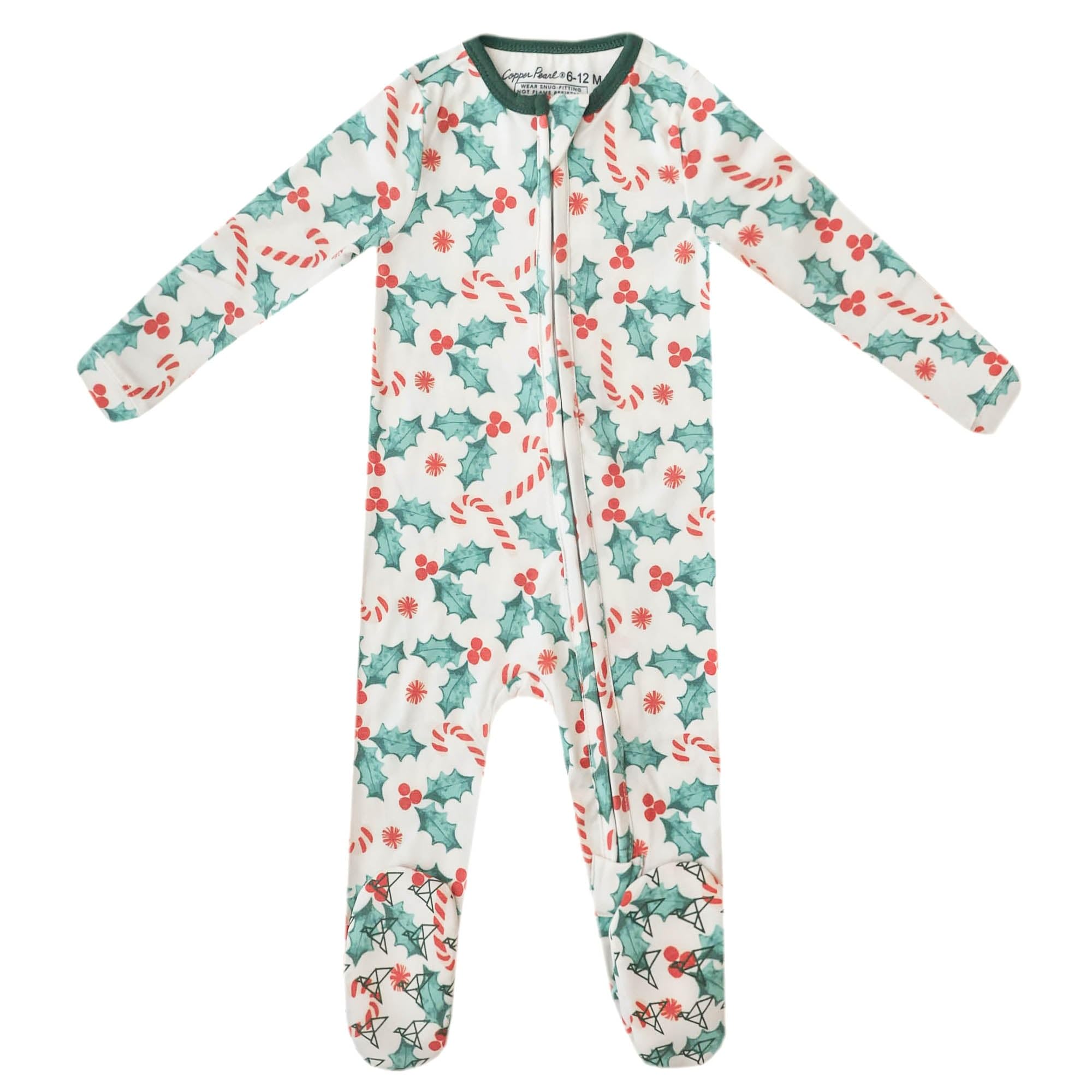Copper Pearl Baby Zip-Up Footie Pajamas - Soft Stretchy Sleep and Play Footies for Boys and Girls